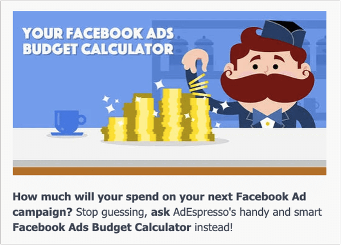 screenshot of adespresso's facebook ad