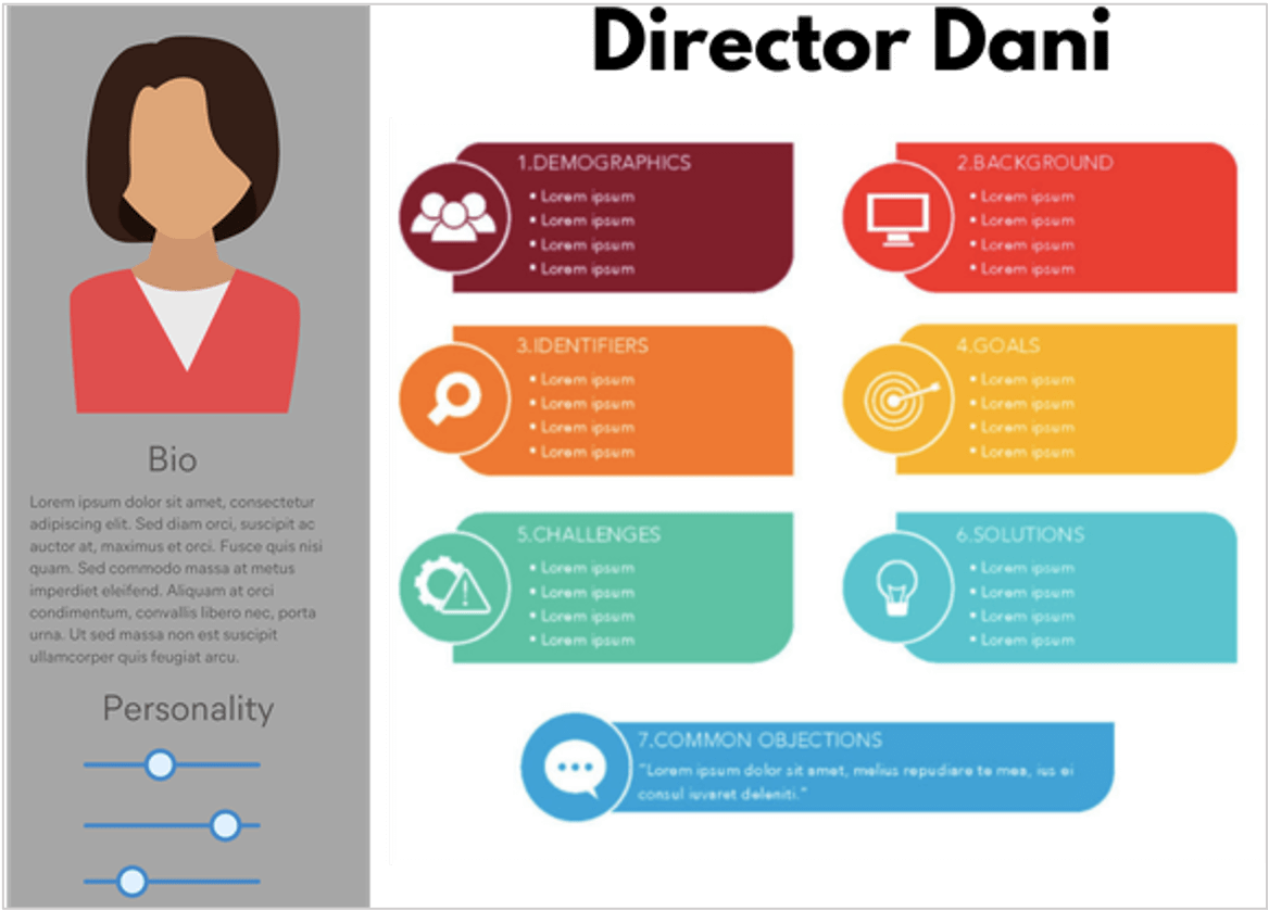  A sample buyer-persona template depicting Sales Director Dani
