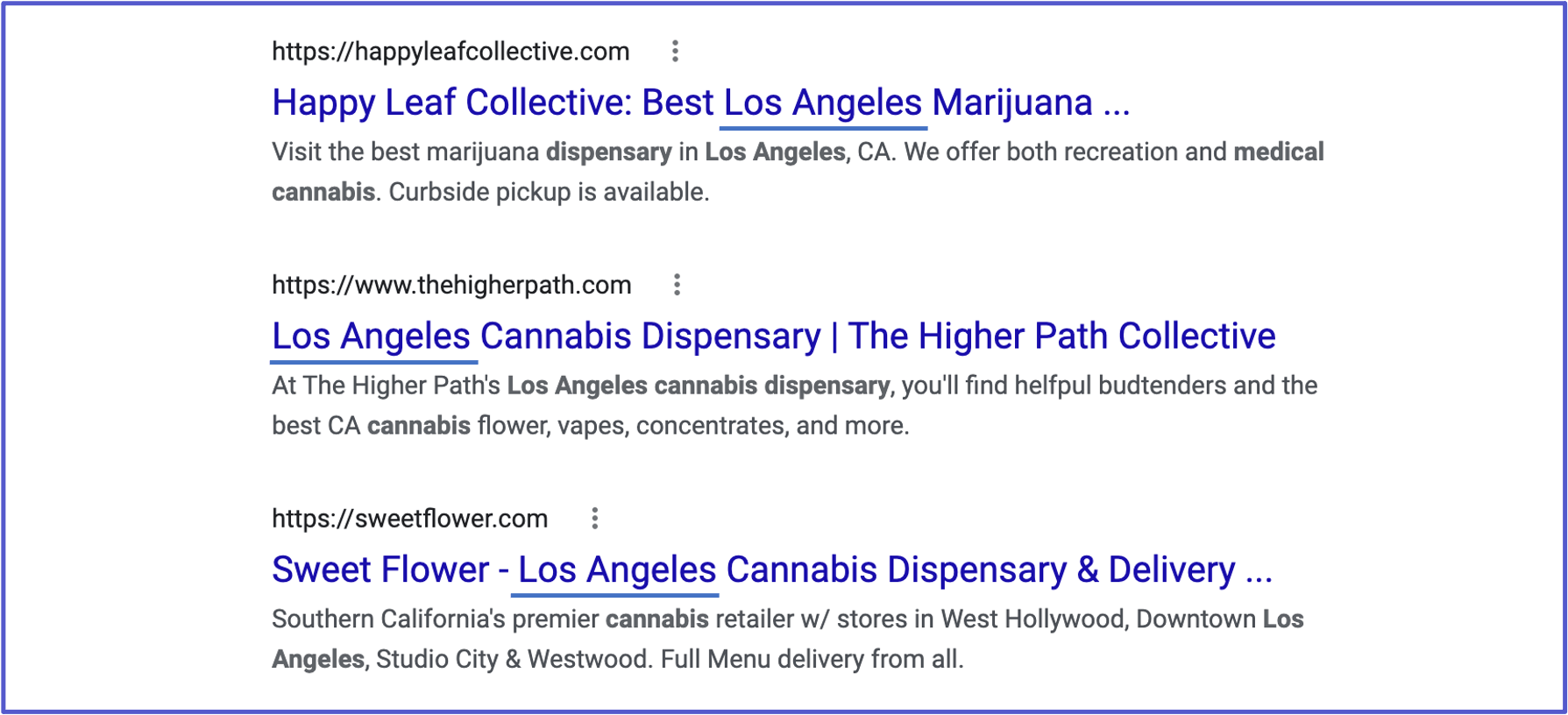 example of local search for LA dispensary